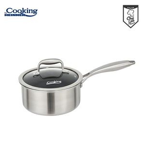 Cratita cu capac 2 L, Titanium, Cooking by Heinner, 18x9 cm, inox/sticla, argintiu imagine