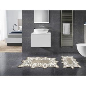 Set covorase de baie 2 piese, Alanur Home, 21014315Kr, Poliester, Crem imagine