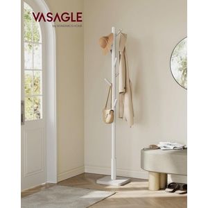 Cuier cu 8 agatatori Tree, Vasagle, 30x30x175 cm, lemn de arbore de cauciuc/MDF, bej imagine