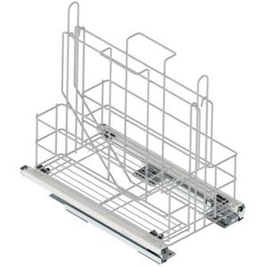 Cos Variant Multi pentru produse de curatare, cu cosuri detasabile si glisiere cu extragere totala, pentru corp de 300 mm, crom imagine