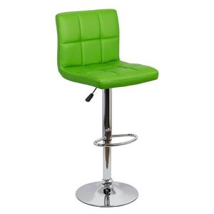 RESIGILAT - Scaune de bar din piele eco verde si suport picioare cromat ABS 191 imagine