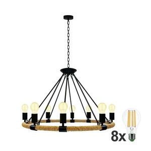 Lustră LED pe lanț ROPE ARTHUR 8xE27/6W/230V imagine