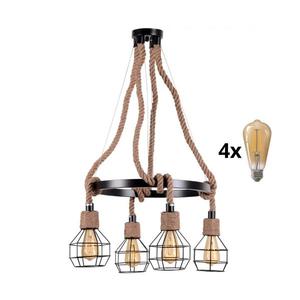 Lustră LED pe cablu ROPE ALEGRA 4xE27/10W/230V imagine