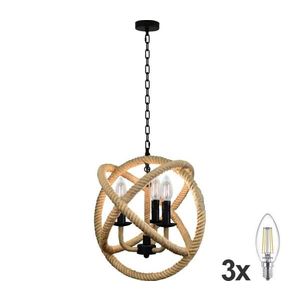 Lustră LED pe lanț ROPE GLOBO 3xE14/4, 3W/230V imagine