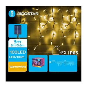 Instalație LED solară de Crăciun 100xLED/8 funcții 8x0, 6m IP65 alb cald imagine