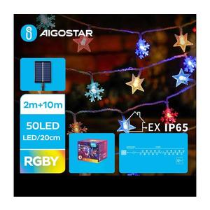 Instalație LED solară de Crăciun 50xLED/8 funcții 12m IP65 multicolor imagine