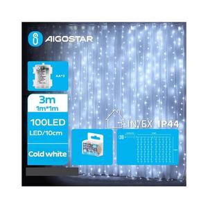 Instalație LED de Crăciun de exterior 100xLED/8 funcții 3xAA 4x1m IP44 alb rece imagine