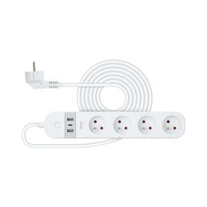 Prelungitor inteligent cu întrerupător 4Z + 2xUSB-A+1xUSB-C 1, 5m Wi-Fi Tuya alb imagine