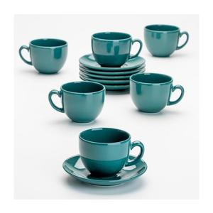 Set de cafea 6x ceașcă ceramică turcoaz Tereza cu farfurioară imagine