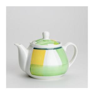 Vas pentru cafea ceramic cu capac Lucie verde galben imagine