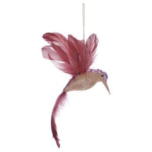 Decorațiune de Crăciun suspendată Colibri, vișiniu, 20 x 20 x 7 cm imagine