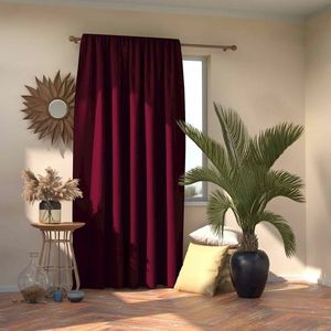 AmeliaHome Draperie Blackout Oxford Pleat vișinie, 140 x 245 cm, vișiniu imagine