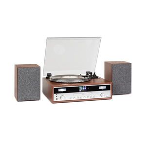 Auna Birmingham, sistem stereo HiFi, DAB +/FM, funcție BT, plăci de vinil, CD, USB, intrare AUX, lemn imagine