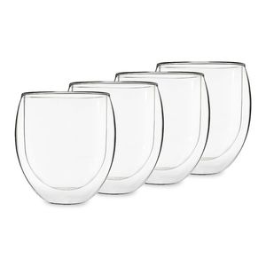 Feelino Ice set, 4 cești de ceai, set de 4, 400 ml, sticlă borosilicată de înaltă calitate, sigură pentru mașina de spălat vase imagine