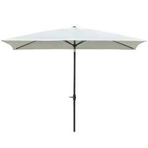 Outsunny Umbrelă Dreptunghiulară pentru Grădină, Protecție UV 50+, Deschidere cu Manivelă, Inclinare Ajustabilă, 200x300cm, Bej | Aosom Romania imagine