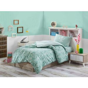 Lenjerie de pat pentru o persoana, Pure - Water Green, Eponj Home, 65% bumbac/35% poliester imagine