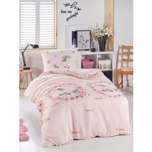 Lenjerie de pat pentru o persoana 2 piese, Unicornlar, Eponj Home, 65% bumbac/35% poliester imagine