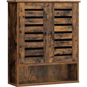 Dulap pentru baie / cabinet de perete Vasagle, 60x20x70 cm, max. 20 kg, PAL, maro rustic imagine