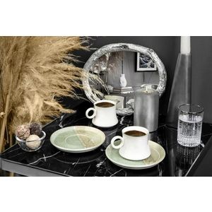 Set cesti de cafea, Noble Life, 721NBL3166, Portelan , 6 cesti de cafea, 90 ml, Verde imagine