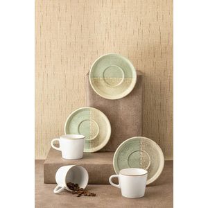 Set cesti de cafea, Noble Life, 721NBL3165, Portelan , 6 cesti de cafea, 90 ml, Verde imagine