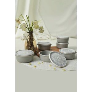 Set recipiente depozitare, Keramika, 275KRM2123, Ceramica , Nu absoarbe apa, Alb mat imagine