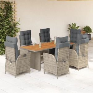 vidaXL Set de mobilier pentru grădină, cu perne, 7 piese, gri imagine