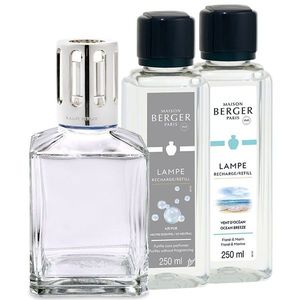 Set Maison Berger lampa catalitica Essentielle Caree cu parfum Vent dâ€™Ocean si So Neutral imagine