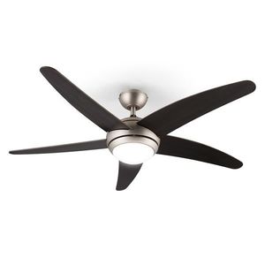 Klarstein Bolero, 55W, ventilator de tavan cu lampă, 134 cm, brațe din lemn de nuc, telecomandă imagine