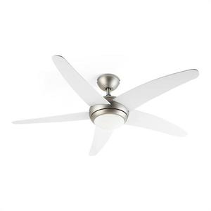 Klarstein Bolero, ventilator de tavan 2 în 1, 134 cm, lumină, 55 W, telecomandă, alb imagine