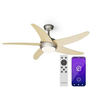 Klarstein Bolero 2 în 1 Smart, ventilator de tavan, Ø 132 cm, lumină 55 W, telecomandă, control prin aplicație, funcționare în două direcții imagine