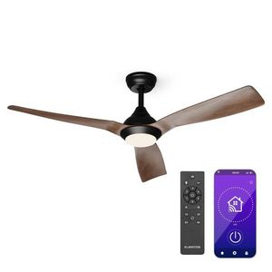 Klarstein Fiji Flow 2 în 1 Smart, ventilator de tavan, Ø 132 cm, lumină LED reglabilă, telecomandă, control prin aplicație, funcționare în două direcții imagine