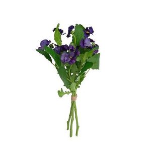 Buchet artificial de panseluțe mov închis, 37 cm imagine