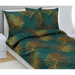 Lenjerie de pat din bumbac Bellatex verde Fern , 140 x 200 cm, 70 x 90 cm imagine