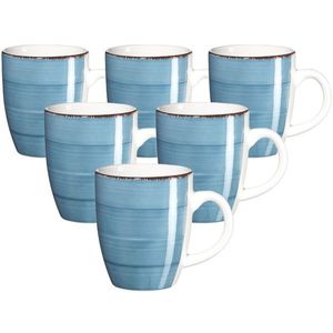 Set căni ceramice Mäser Bel Tempo 380 ml, 6 buc., albastru, albastru imagine