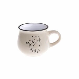 Cană ceramică Cat 230 ml, crem imagine