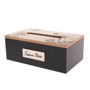 Cutie de lemn pentru batiste Meadow flowers, 24 x 9 x 14 cm imagine