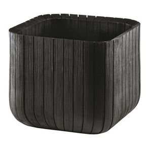 Jardinieră din plastic Keter Cube planter M, gri, 30 x 30 x 30 cm imagine