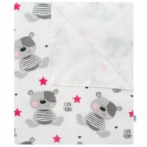 New Baby Aleză impermeabilă din flanel Cute Teddy roz, 57 x 47 cm imagine