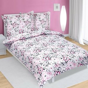 Lenjerie de pat din satin Flori roz, 140 x 200 cm, 70 x 90 cm, 140 x 200 cm, 70 x 90 cm imagine