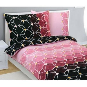 Lenjerie de pat din bumbac Bellatex Plaid roz , 140 x 200 cm, 70 x 90 cm imagine