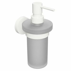 Dozator de săpun Sapho XR101W X-Round White 230ml , sticlă lăptoasă/alb imagine