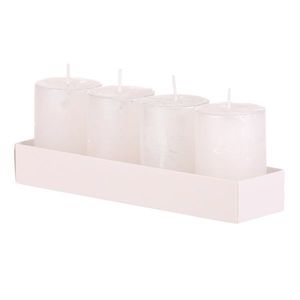 Set lumânări de Advent alb, 4 buc, parafină, 8 cm, alb imagine