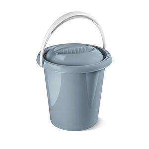 Găleată de plastic cu capac Pastel, 12 l, albastru imagine