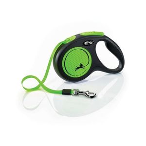 Flexi Lesă autoretractabilă New Neon M, 5 m, 25kg, verde imagine