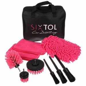 Set Sixtol multifuncțional instrumente de curățare și spălare mașină CAR DETAILING PINK, 9 buc imagine