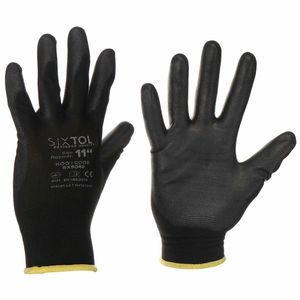 Sixtol Mănuși de lucru GLOVE PE-PU 11 negru, dimensiunea 11" imagine