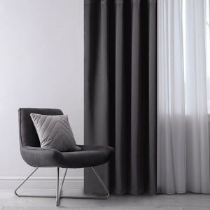 AmeliaHome Draperie Blackout Oxford Pleat neagră, 140 x 245 cm, negru imagine