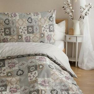 Lenjerie de pat din bumbac Patchwork gri , 140 x200 cm, 70 x 90 cm imagine