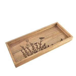 Tavă decorativă din lemn de mango InDecor Meadow, 36 x 16 x 4 cm imagine