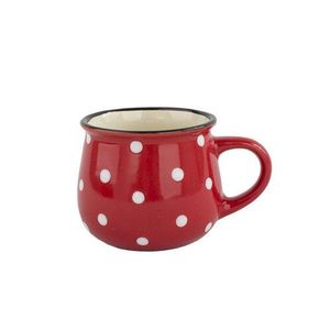 Cană ceramică Dots 230 ml, roșie, roșu, 230 ml imagine